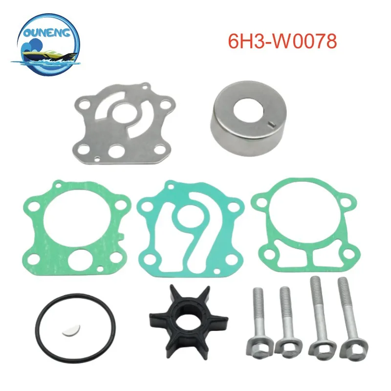 6H3-W0078 Water Pump Impeller Kit Yama-ha 4-Stroke 50 60 HP FT Outboard Motor 6H3-W0078-00 6H3-W0078-A0 6H3-W0078-02 18-3465