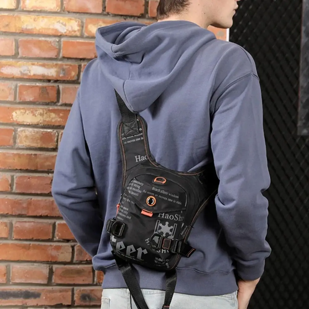 

Polyester Motorcycle Ride Waist Bag Portable Waterproof Motorcycle Thigh Bag Adjustable Multifunction Ride Crossbody Chest Bag