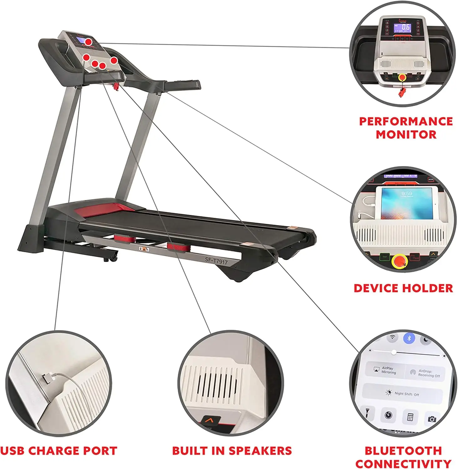 Foldable Treadmill with 15 Level Auto Incline, Digital Monitor, Wide Running Belt, Device Holder, USB/Bluetooth Connection