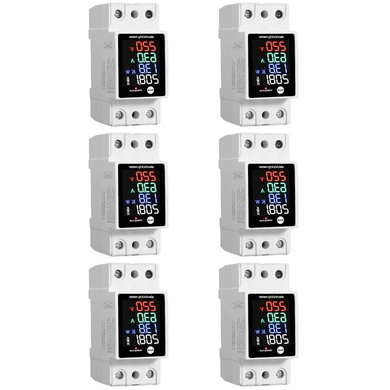 B03C-6X ZS-6035VAKW Digital Energy Meter Din Rail Electricity Usage Monitor AC30-400V Voltmeter Ammeter Watt Kwh Frequency