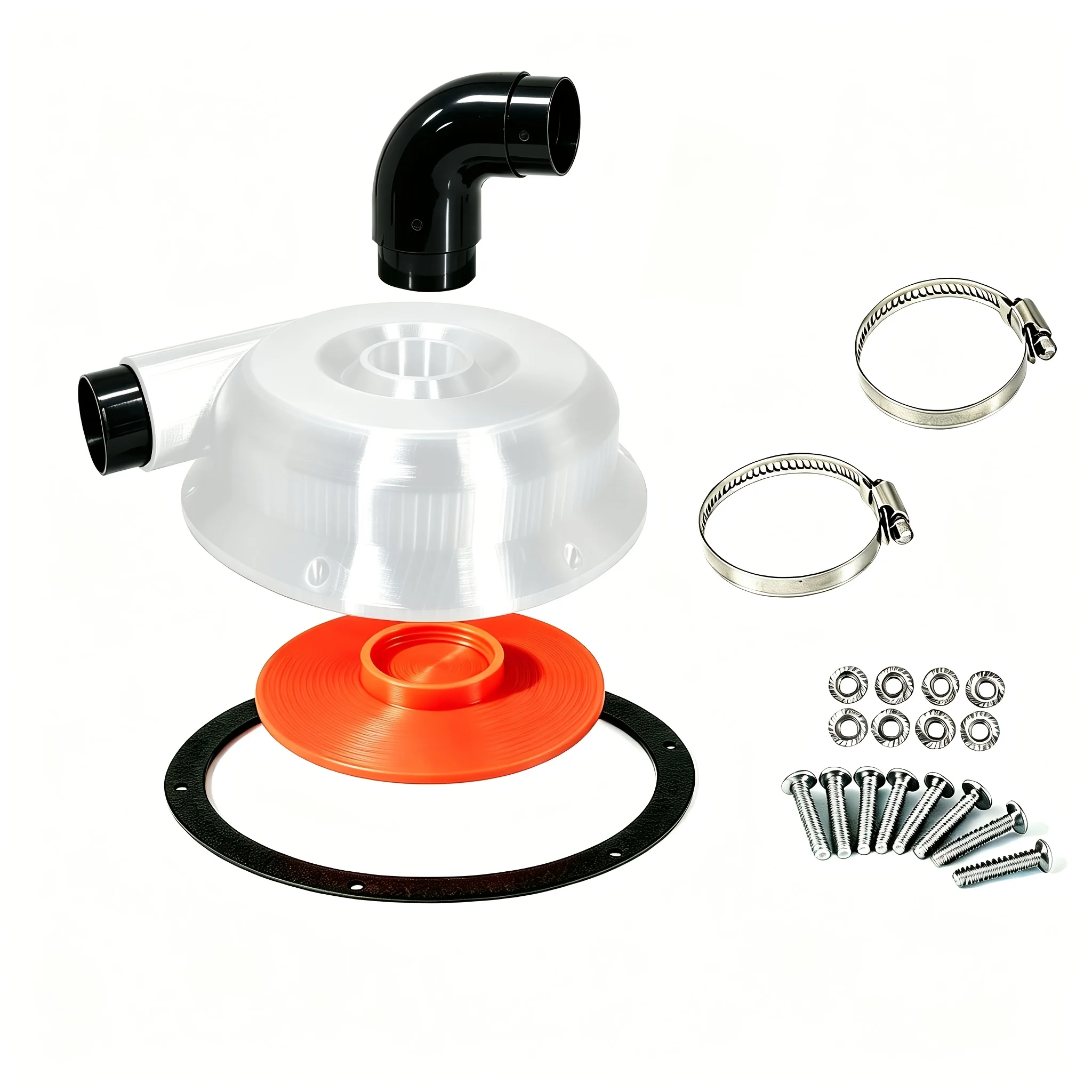 3D Printed Cyclone Dust Separator Cover Kit, Woodworking Shop Vac Dust Collector Lid with Complete Fittings