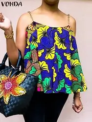 Plus Size 5xl Vonda Bloemenprint Tanks Sexy Bandjes Mouwloze Tops Dames Zomer Camis Bohemian Tees Casual Losse Strandshirts