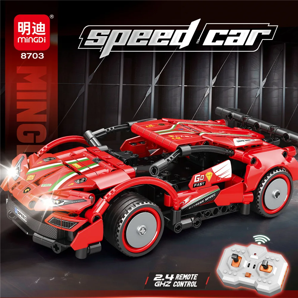 Blocs de construction de voiture de Sport technique, célèbre course, modèle de voiture télécommandée, briques, jouet éducatif, cadeau d'anniversaire pour garçon et enfant