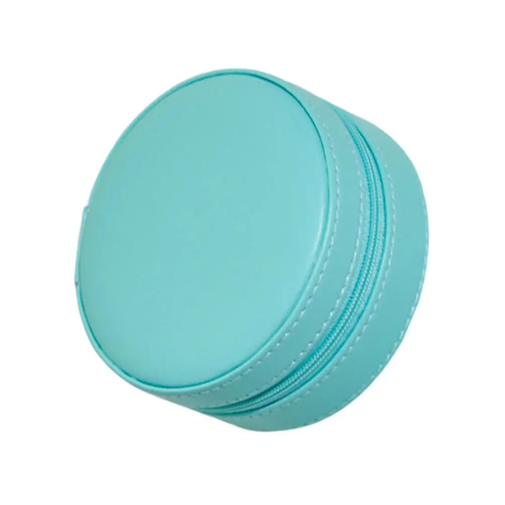 Jewelry Storage Box Round Shape Multi-Grid PU Durable Jewelry Organizer for Necklace Ring Earrings Brooch Hairpin