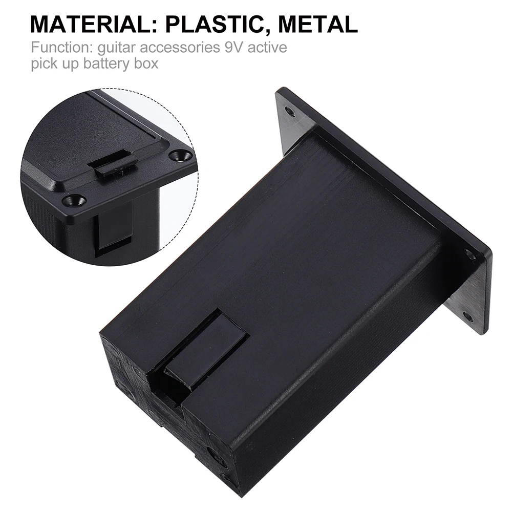 

2pcs Guitar Box 9v Holder Pickup Plastic Metal Replacement Guitar Box Parts Supplies Lightweight Portable