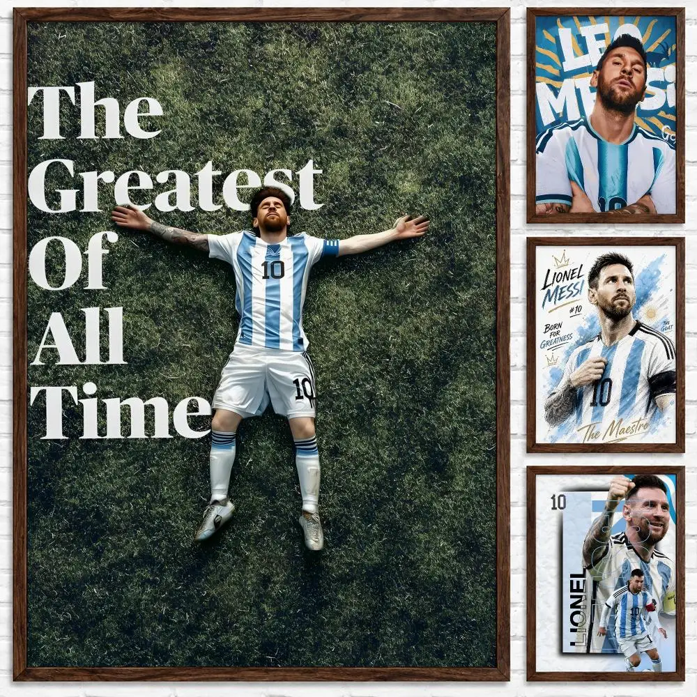 Legendary Football Athlete MESSI Poster Self‑Adhesive Waterproof Poster Sticker Coffee House Bar Wall Art Home Decor