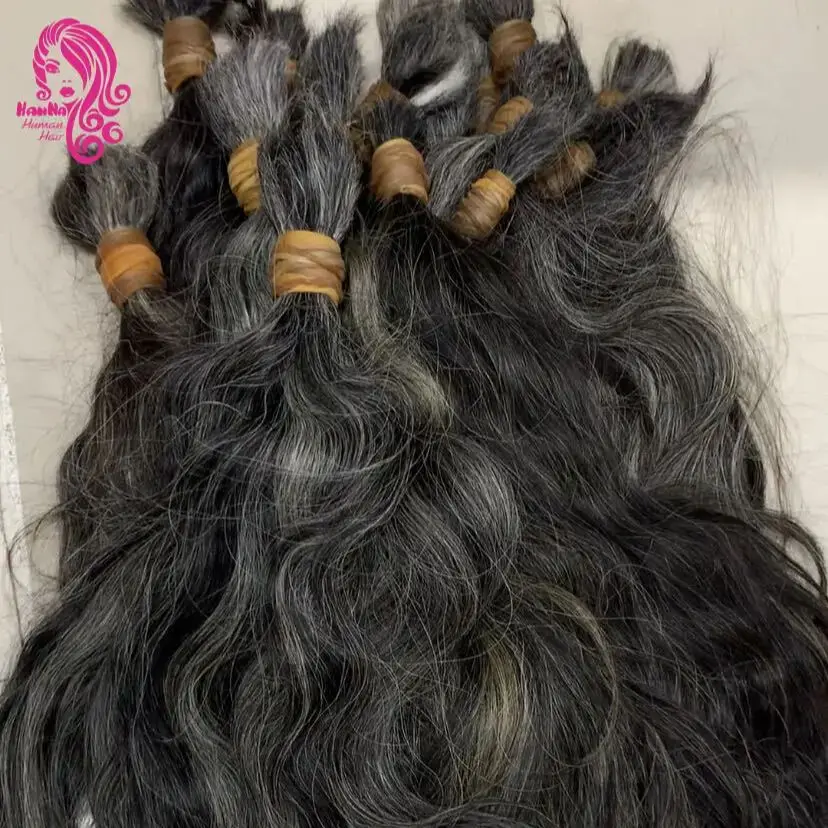 Super Double Drawn Cabelo do Sul Gray Hair Bone Straight No Weft 15A Unprocessed Can Be Dyed To Any Color Hair From One Donor