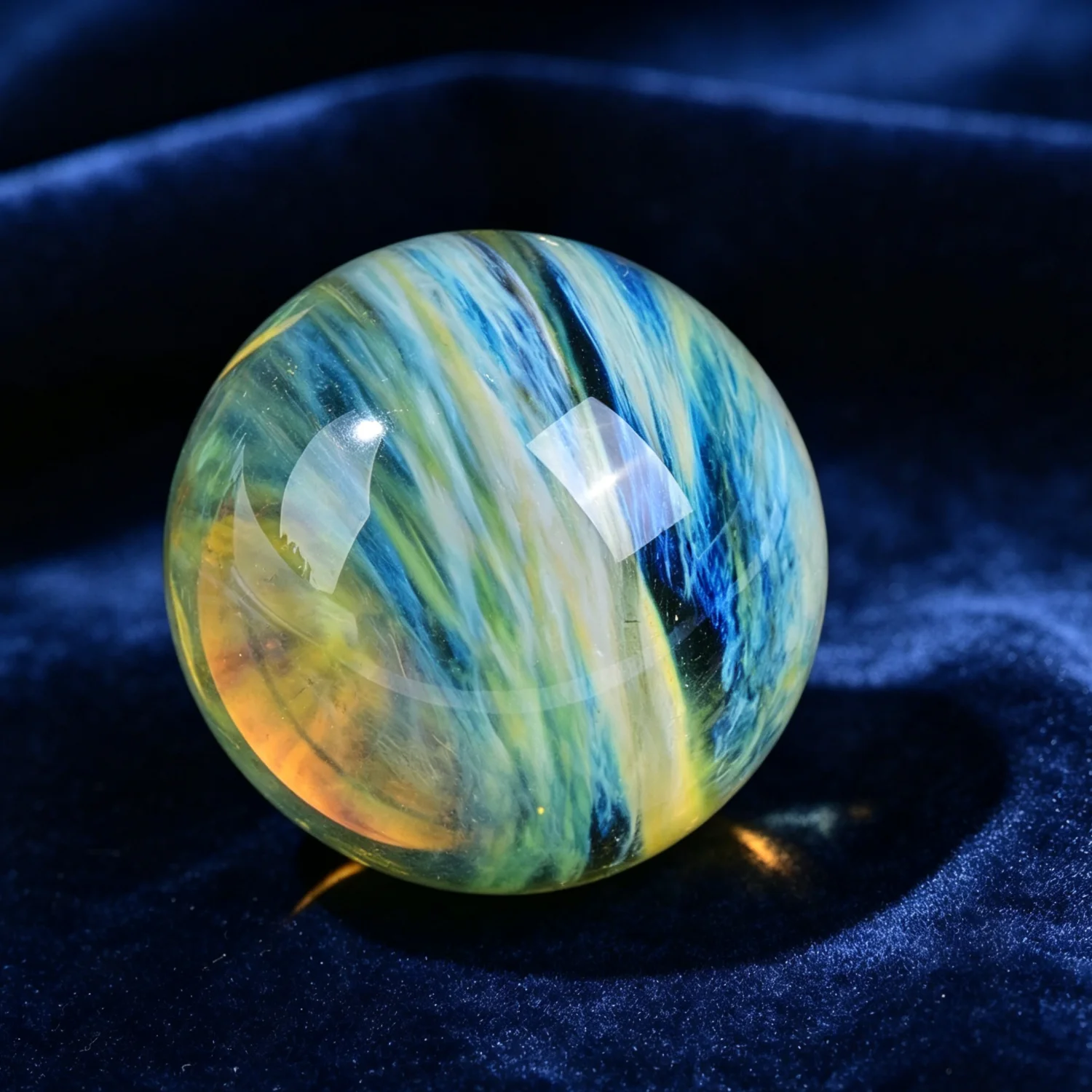 Smooth Polished Yellow Smelting Stone Sphere, Feng Shui Home Decoration, Reiki Spiritual Healing Gift