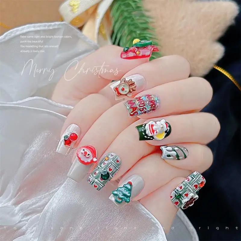 Cute Manicure Accessories Water Proof High Quality No Deformation Reusable Not Easy To Fall Off Cute Christmas Manicure Lasting