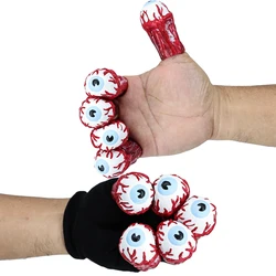 Cosplay Beetleejuices Betelgeuse Eyeball Fingers Gloves for Halloween Masquerade Horror Scray Funny Props