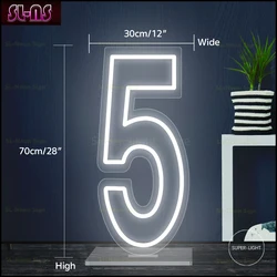 Big Neon Sign Custom 28 inch Number 0-9 Flex LED Neon Light Home Baby Birthday Wedding Number Table Sign Personalized Lights