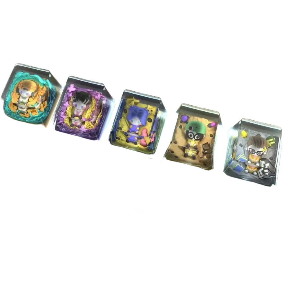 Valorant لعبة الأجهزة الطرفية Keycap الراتنج الإبداعية دور مفتاح غطاء Raze Killjoy حكيم مخصص لوحة المفاتيح الميكانيكية الحرفي كيكابس