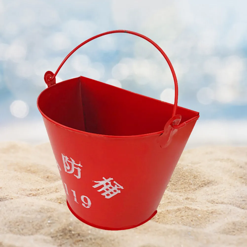 Emergency Sand Bucket Iron Semi-Circular Fire Emergency Utility Bucket Portable Thickened Metal Storage Sand Container
