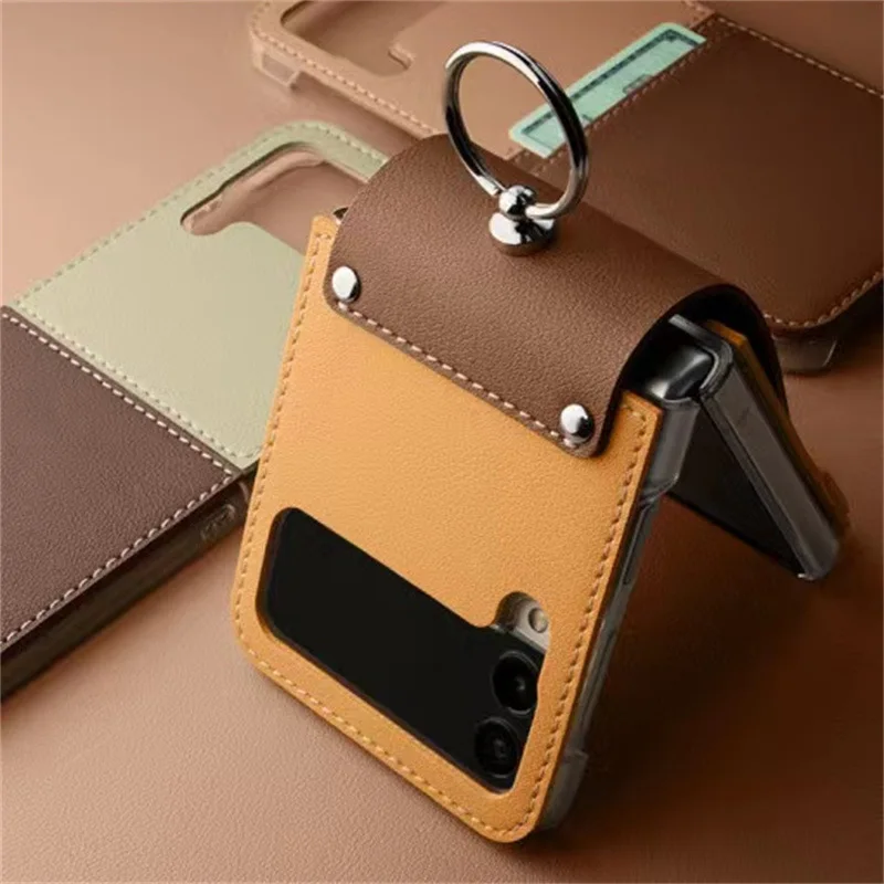 Fashion Trend Wrist Strap Holder Mobile Phone Case For Samsung Galaxy Zflip3/Zflip4 Folding Phone Cover