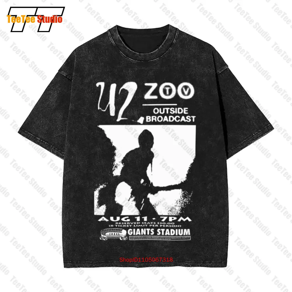 

U2 Outside Broadcast Giants Stadium Band Logo Vintage Oversized T-Shirt JEZ2