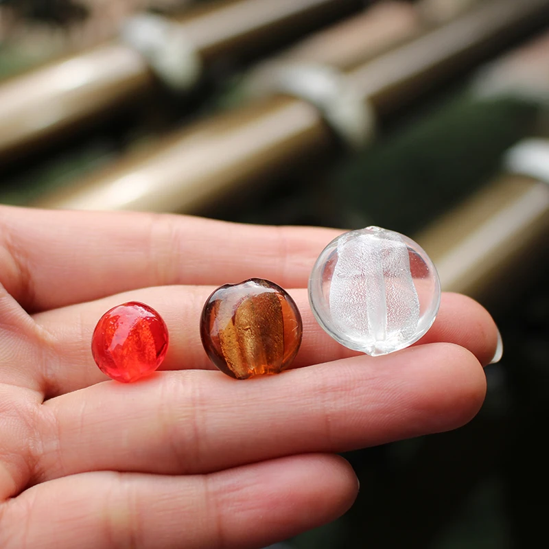 10Pcs 12 15 20mm Round Flat Lampwork glass beads Foil Multi- color for jewelry Bracelet Necklace Earring Craft DIY Making