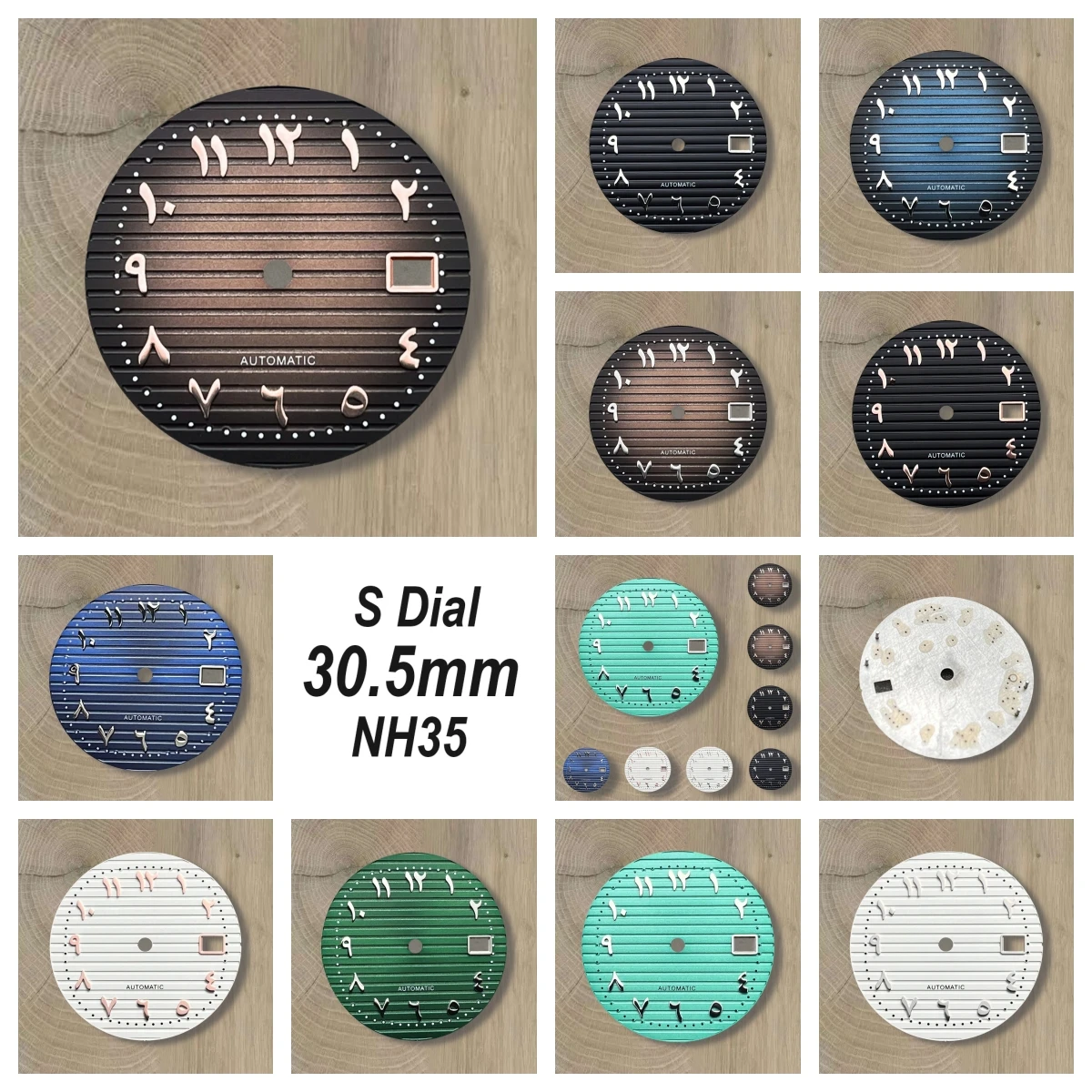 

30.5mm S Logo Dial Fit NH35 Japanese Movement Arab Stripe High-Quality Dial Watch Modification Accessories