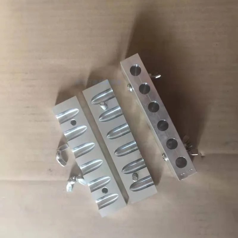 6 Holes 1.523g Bullet-shaped Suppository Mold School Teaching Special Aluminum Alloy Left and Right Manual Suppository Mold
