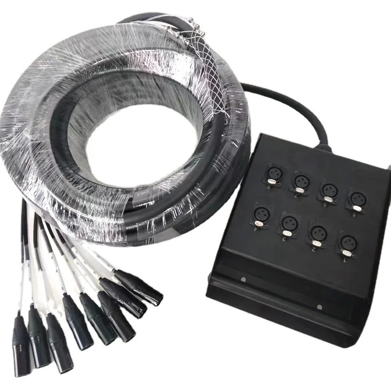 8/12/16/20/24/28/32/40 Channels Snake Stage Box Medusa Cable Roll o Power Male to Female Multi Microphone