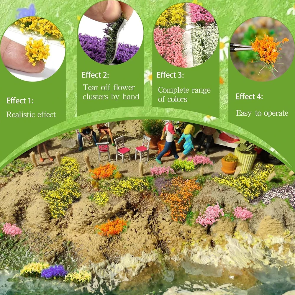 27 قطعة عشب ثابت صغير خصلة زهور العنقودية مجموعات النباتات الاصطناعي ماتي فسكوزي نموذج 10 مللي متر العشب لتقوم بها بنفسك طاولة الرمل المشهد