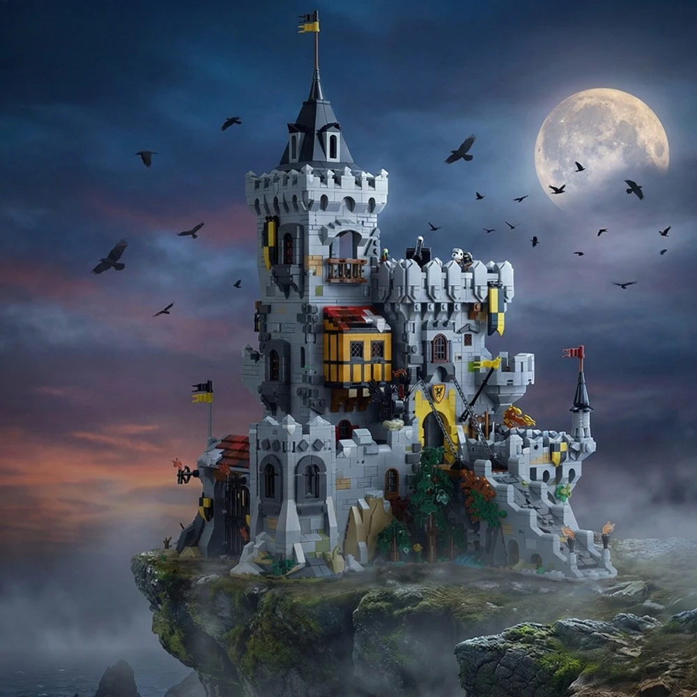 4961PCS MOC The King of Crows Castle Modular Building Blocks Set Medieval Street View Architecture Model Bricks Assembly Brick Puzzle Toys Adults Halloween and Chritmas Gift