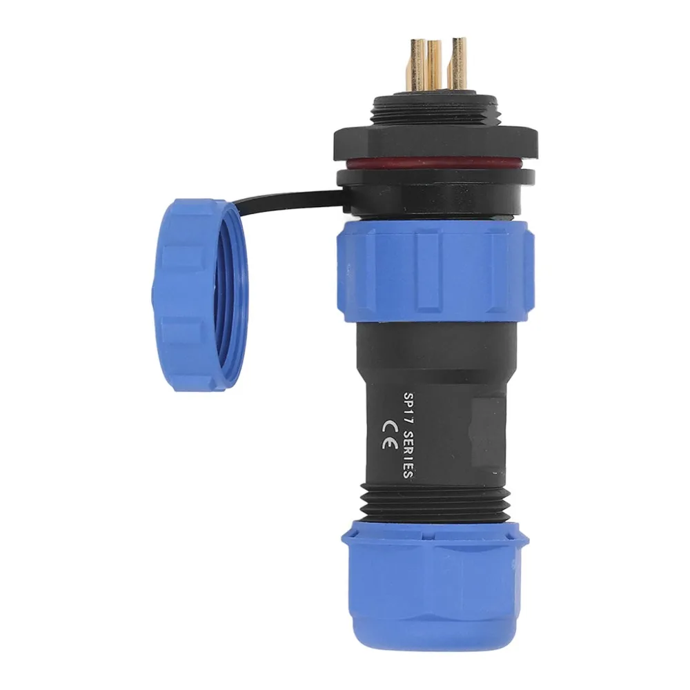 

Водонепроницаемый авиационный разъем IP68 SP17 с 3 контактами и 3 отверстиями, пылезащитная крышка, для монтажа на панель, электрический адаптер питания для наружного использования