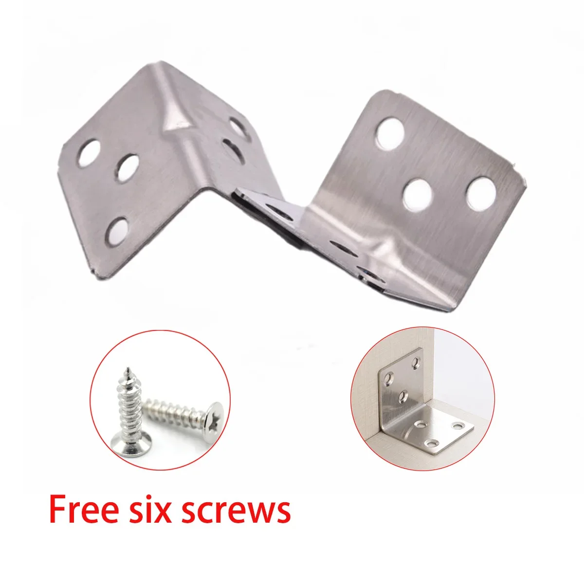 90Degree  Stainless Steel L-Shaped Corner Code  Laminated Furniture Plate Hardware Right Angle Bracket Cabinets Small Connectors