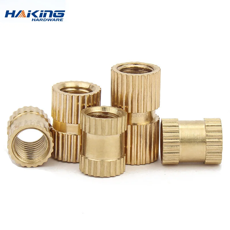 10/25/50/100 Pcs Brass Knurl Insert Nut M2 M2.5 M3 M4 M5 M6 Female Thread Copper Molding Knurled Threaded Nuts for 3D Printer