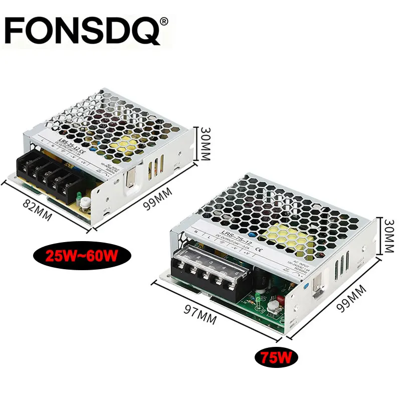 LRS Series Ultra-thin SMPS Switching Power Supply 25W-85W 85-264VAC 12V 15V 24V Industrial Ultra-thin SMPS