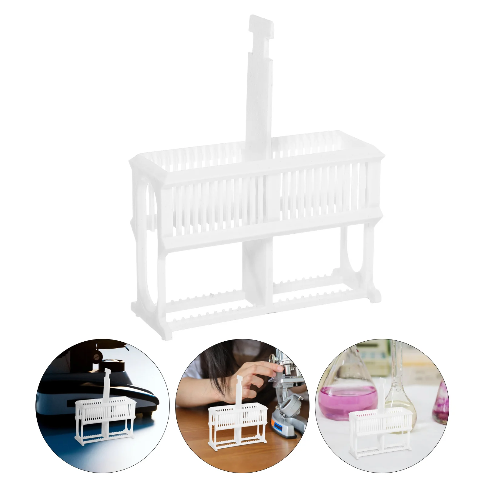 

Microscope Slides Staining Rack Plastic Laboratory Slide Holder For Experiments Reusable Compact Sturdy Storage Teaching