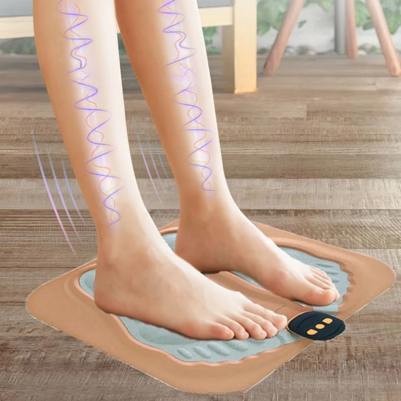 Portable Travel Smart EMS Foot Massager Microcurrent Pulse Massage Relieve Leg Muscle With Hot Compress Foot Sole Massager
