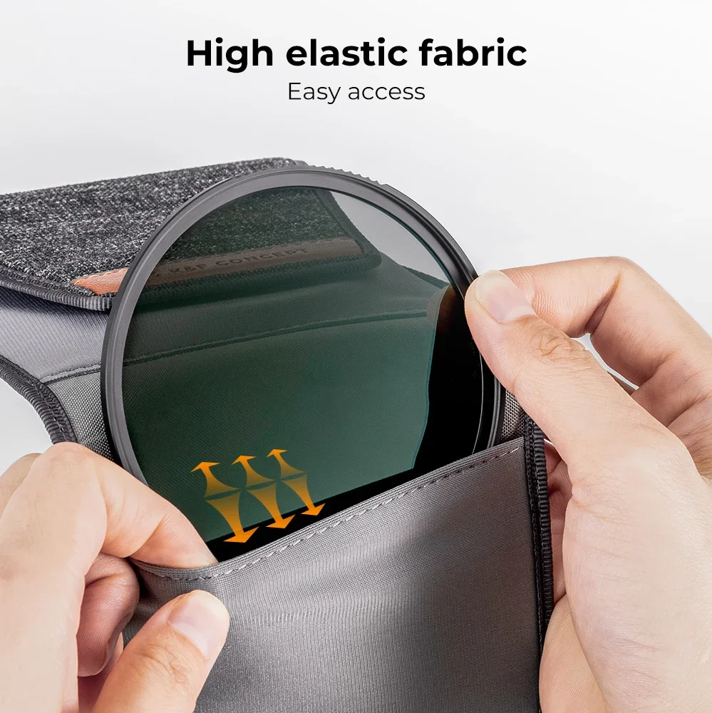 K&F Concept 3 Pockets Lens Filter Case Waterproof Carrying Filters Bag Pouch for UV ND CPL Camera Filters Up to 49mm - 82mm