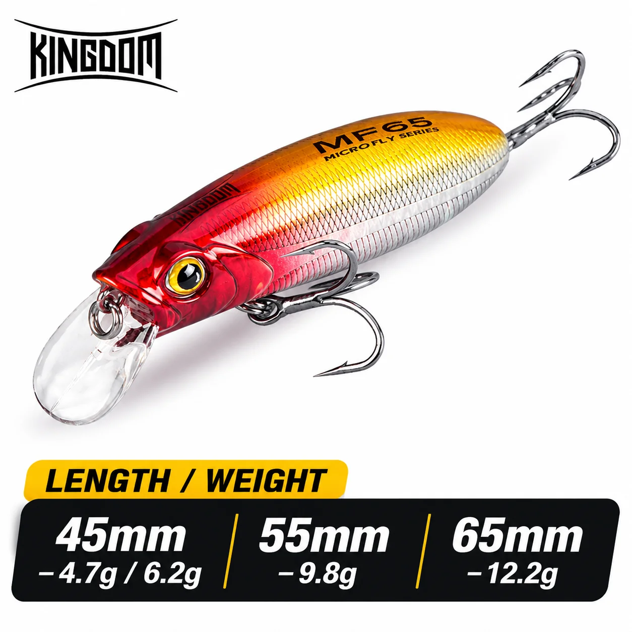 KINGDOM Micro Fish Scales Series Angelköder 45mm 55mm 65mm Crankbait Minnow Köder Schwimmender Sinkender Hartköder für Barsch- und Hechtangeln