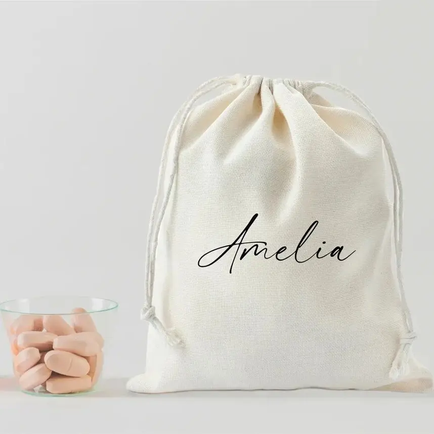 

25PCS Custom Name Bag, Favor Bag, Cotton Bag, Candy Bag, Birthday Bag, Kids Gift Bag, Personalized Bag, Party Bag, Logo Bag, Wed