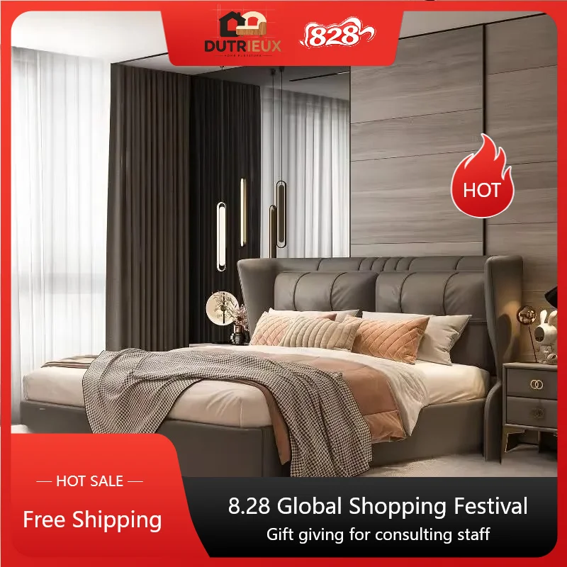 Comforter Bedrooms Double Bed Frame Luxury Modern Bedframe Full Size Bed Frames Living Room Storage Lit 2 Personnes Furniture
