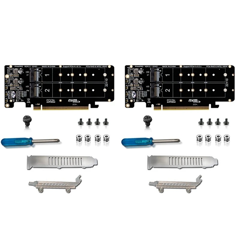 

2X PCIE X16 до M.2 M-Key Nvmex4 SSD 2U Серверная Райзер-карта Двусторонняя 4-дисковая NVME RAID PCI-EX16 разделенная карта