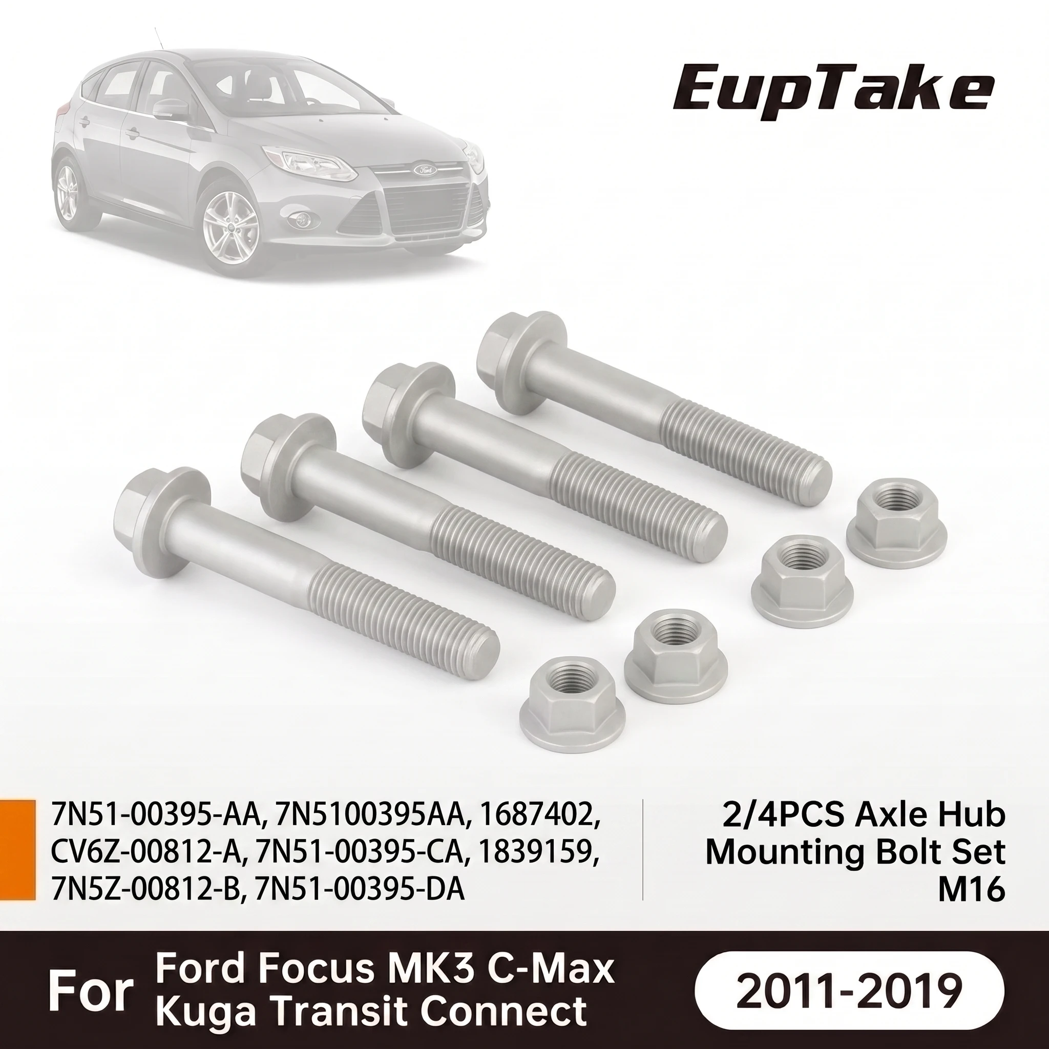 2/4 PCS Front Subframe Crossmember Mounting Bolt M16 for Ford Focus MK3 C-Max Kuga Transit Connect 7N5100395AA 1687402 1839159