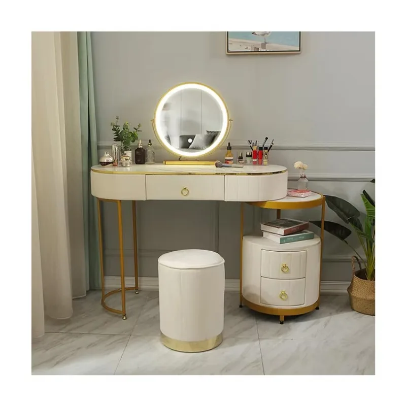 White dressing table matching mirror modern family dressing table set bright mirror bedside table