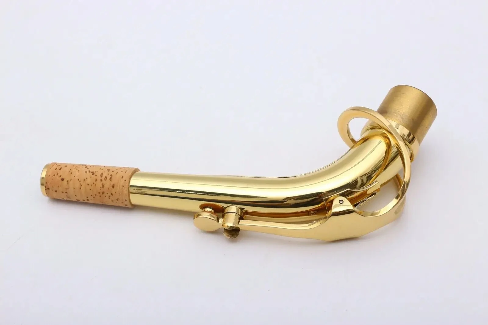 

Excelente cuello de saxofón Alto, laca dorada, material de latón, 24,5mm