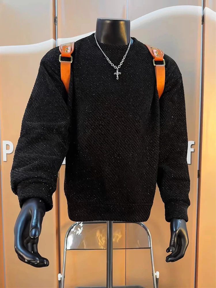 

Мужская теплая толстовка с круглым вырезом и длинными рукавами, на флисовой подкладке, для осени и зимы, удобная повседневная внутренняя кофта