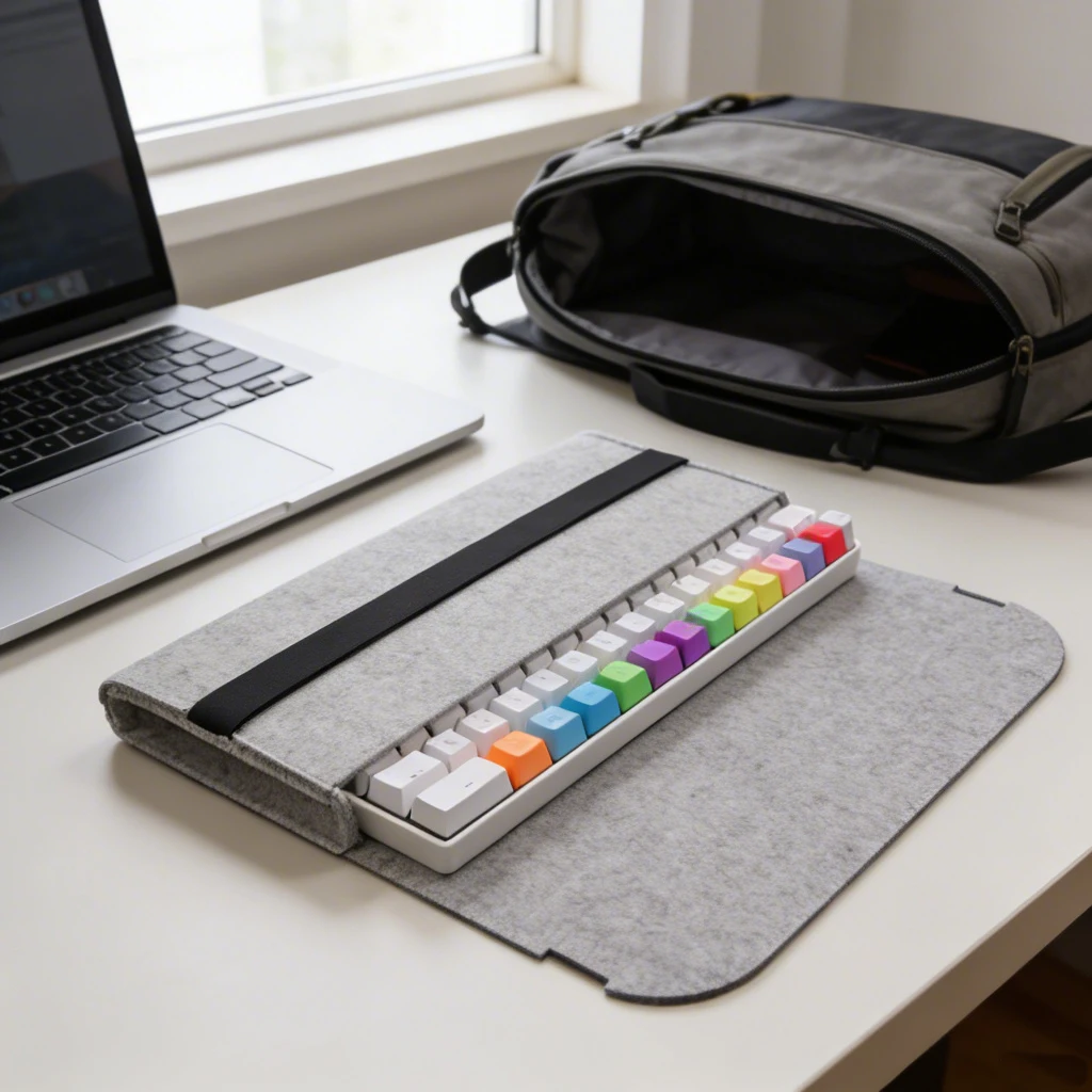 Keyboard Carrying Case, Felt Scratch-Proof Storage Travel Bag for Mechanical Wireless Keyboard, Fits 60 87 108 Keys