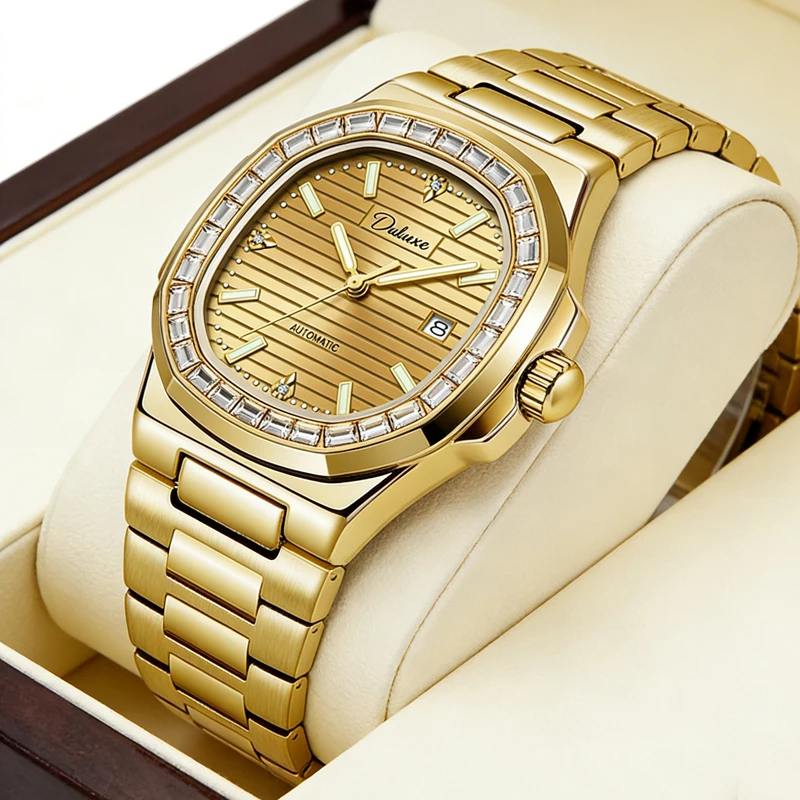 

НОВЫЕ элитные мужские часы от ведущего бренда, роскошные автоматические механические часы, светящиеся, водонепроницаемые, с ремешком из нержавеющей стали