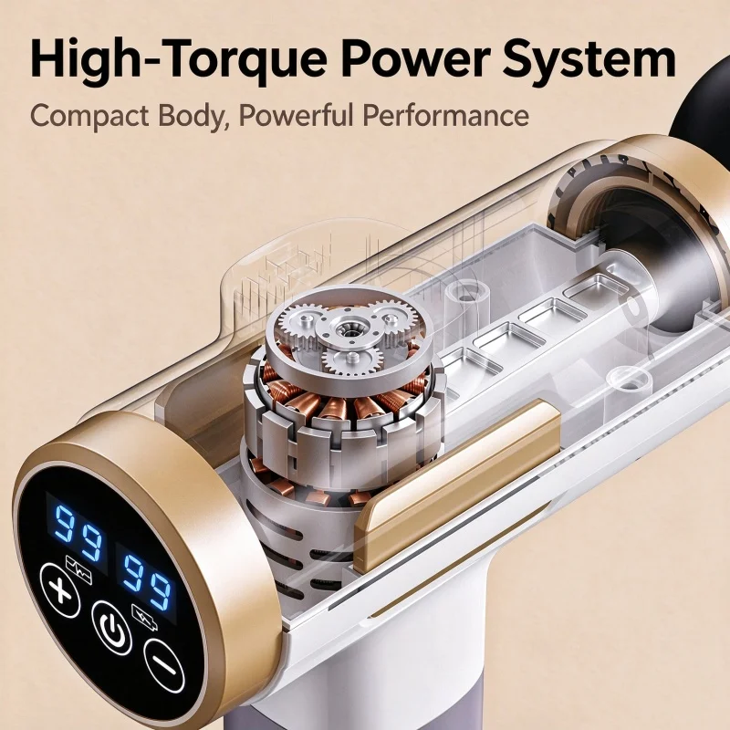 Handheld Multi-Head Massage Gun, Portable Multifunctional Massager for Neck Shoulder Waist Back Muscle Relief