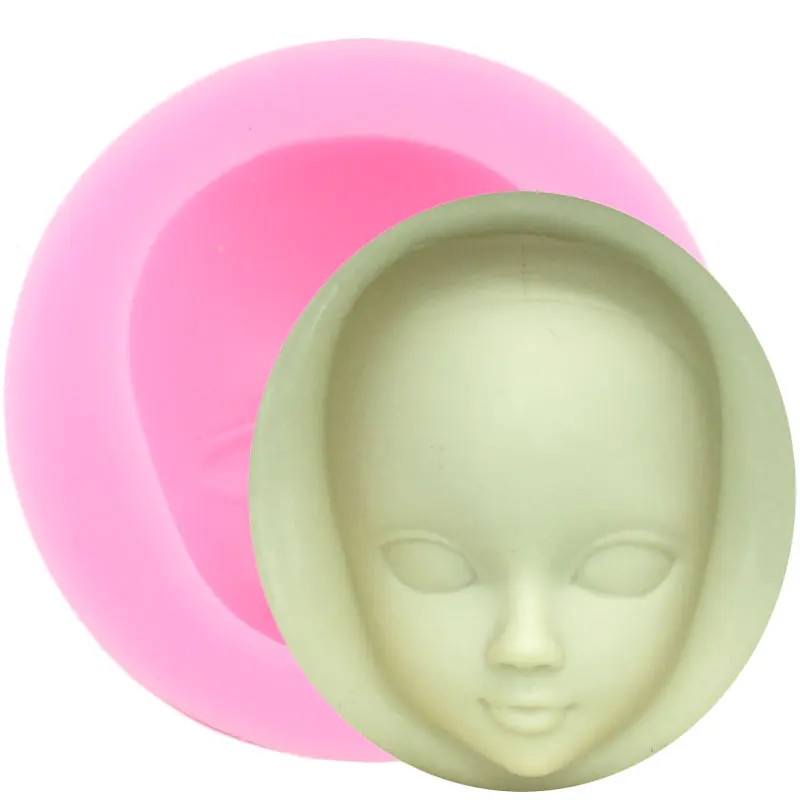 3D Cute Doll Head Face Silicone Mold DIY Party Fondant Molds Sugarcraft Cake Decorating Tools Chocolate Moulds Candy Clay Mould