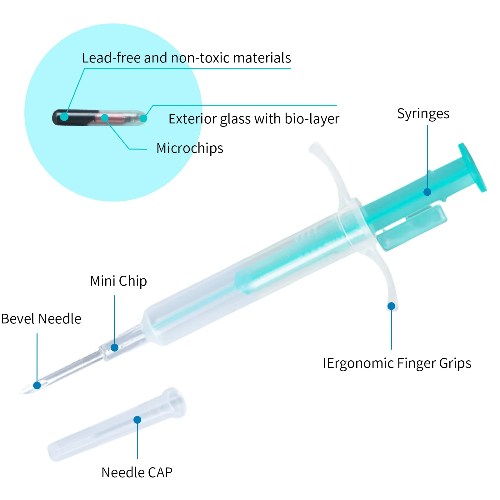 ISO FDX-B 10 قطعة 1.25*7 مللي متر القط الكلب رقاقة الحيوان حقنة ID زرع الحيوانات الأليفة رقاقة إبرة البيطرية تتفاعل حاقن للأسماك تربية الأحياء المائية #4