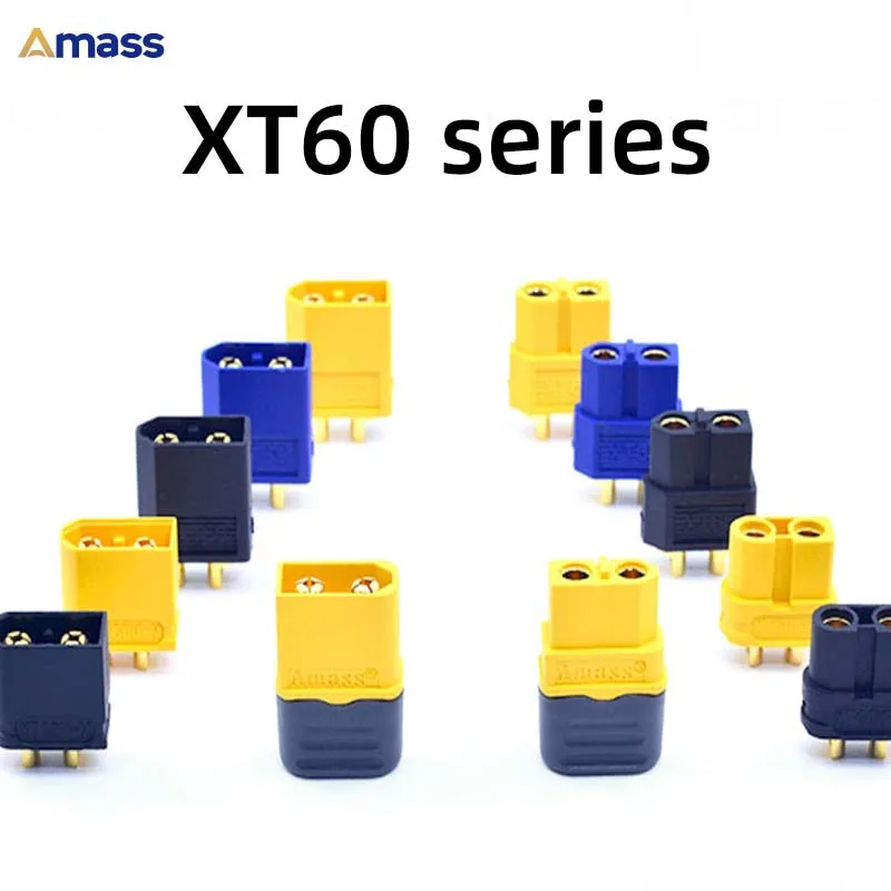1 шт./5 шт. Amass серии XT60/XT60U/XT60H Высокоточный силовой аккумулятор авиационный Позолоченный разъем