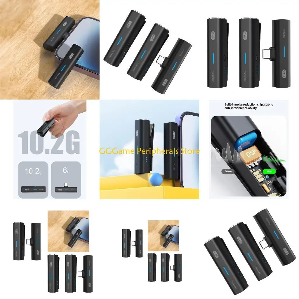 

U55B Lavalier Wireless Lapel Microphone 2.4G Mini Mic For Mobile Phone PC Broadcast