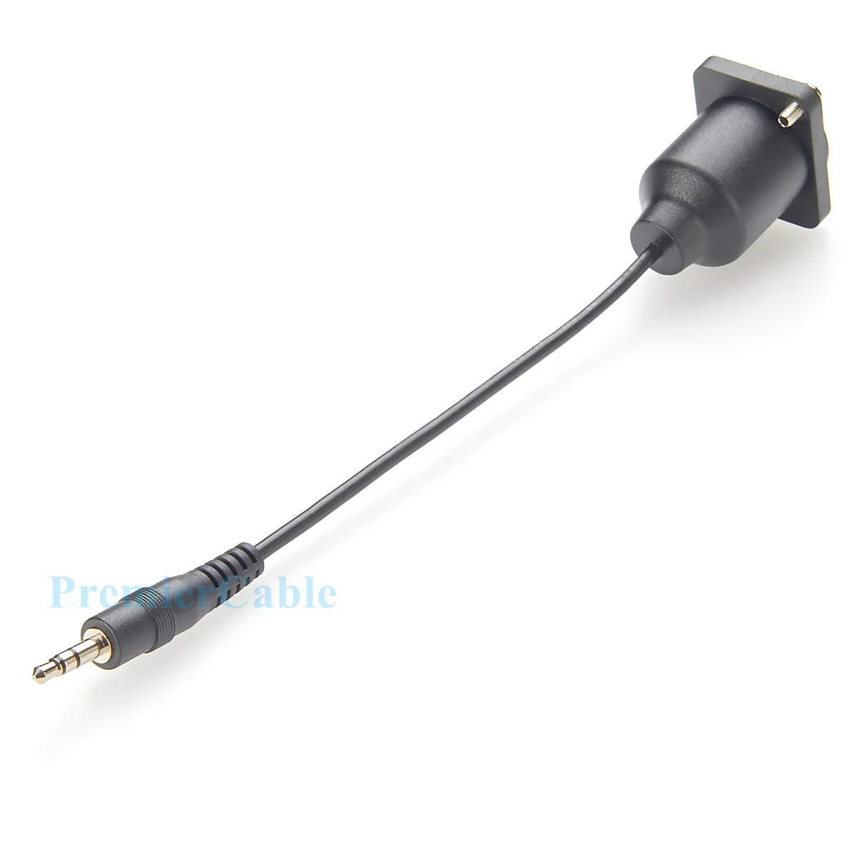 D Type TRS 3.5mm Convertor Extension Cable 3.5mm Stereo Male to Female Pass Through Flange Panel Mount  3.5mm Coupler Cable