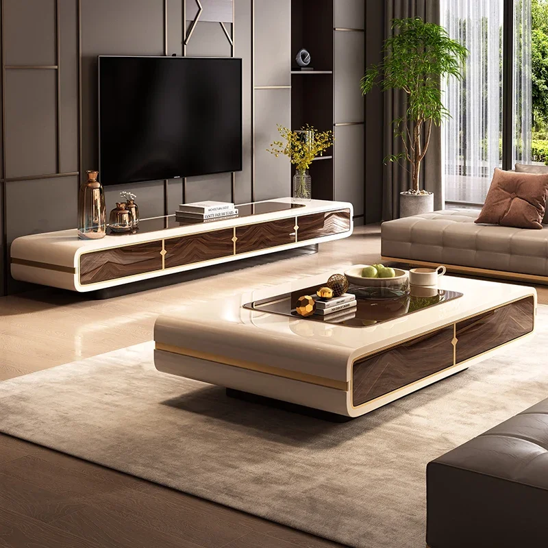 High-End tv stand Modern luxury living room supports television lowboard Tv cabinet Interior glass muebles Home furniture