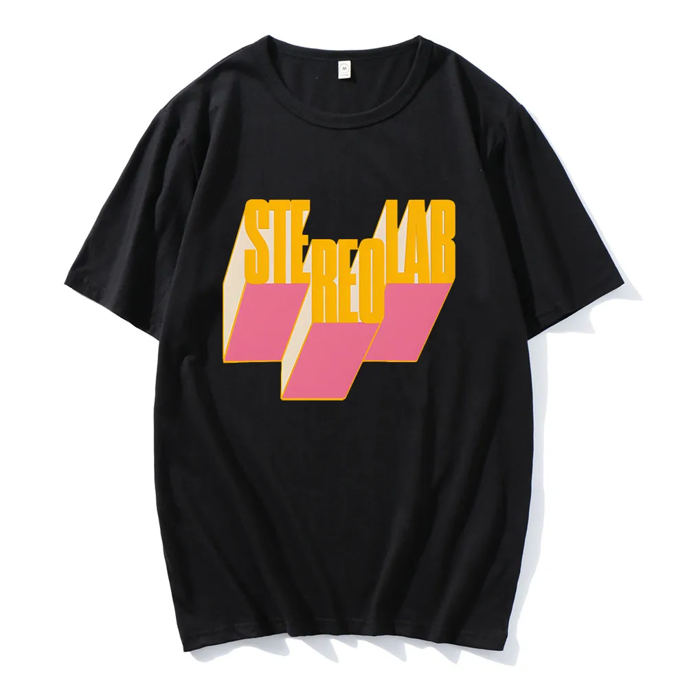 

Stereolab футболка с логотипом мгновенных голограмм, летние футболки с короткими рукавами и круглым вырезом, модная повседневная уличная одежда унисекс, мужская одежда в стиле хип-хоп